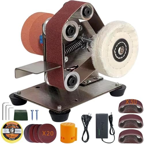 Mini Belt Sander, Electric Small Sander Knife Sharpener, 5"x6.8"x5.5" | Compact Design, Multi-Purpose, Electric Powered, Knife Sharpening, Portable Sander