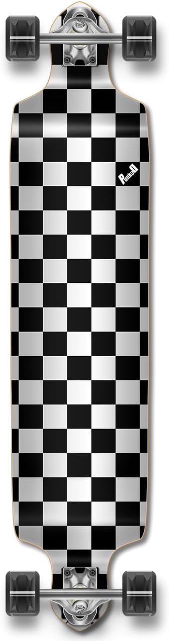 Drop Down Longboard Complete Cruiser 41.25" x 10" w/Premium Black Grip Tape, Heavy Duty Aluminum Alloy Truck, 71mm Longboard Wheels, and ABEC-9 Bearings