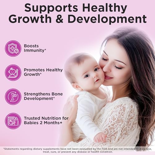 Organic Liquid Baby Multivitamin Drops Cherry Flavor (1 Fl Oz) 2 Months+ | Multivitamins Drops for Infants & Toddlers - Toddler Vitamins for Immune