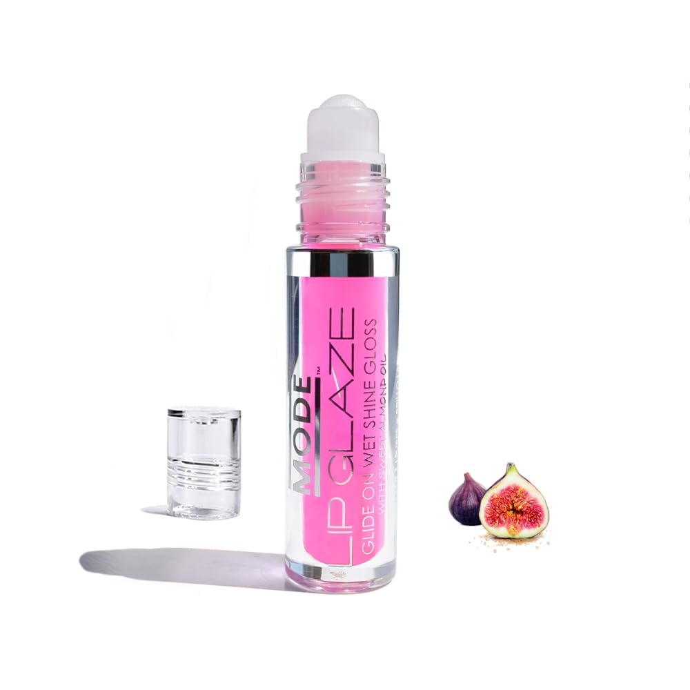 MODE Lip Glaze Cotton Candy Flavored Lip Gloss, Hydrating Sheer Wet Shine, Skincare Fruit Oils