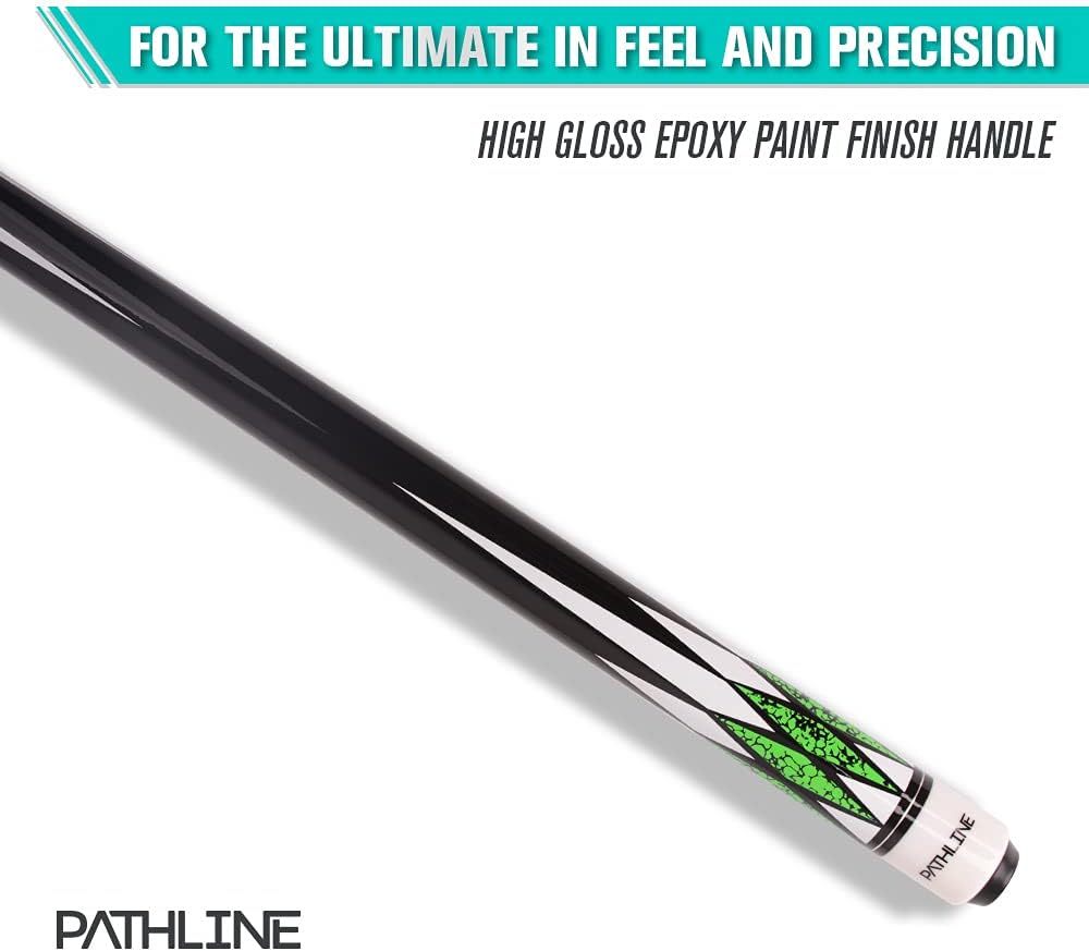 Pool Cue Stick - 58 inch Maple Billiard Pool Stick (Multicolour) | Imitation Turquoise Design, 18-21oz Weight Options, 13mm Leather Tip, For Beginner & Intermediate Player