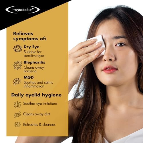 The Eye Doctor Biodegradable Eyelid Wipes - 80 x Single Use Eye Cleaning Wipes for Daily Lid Care - Individual Preservative Free Sensitive Eye Cleaner - Soothes Cleans and Refreshes