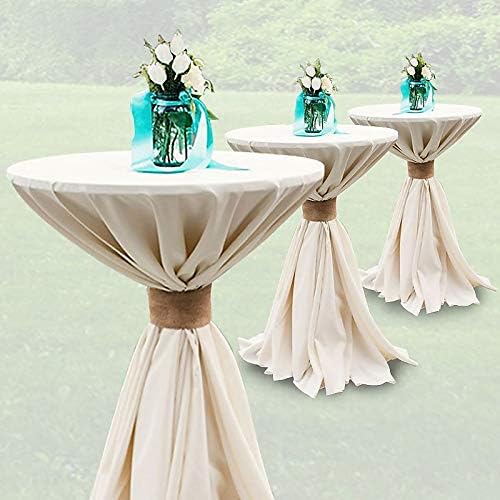 Flash Furniture Lars 24" Round Wood Cocktail Table with 30" and 42" Adjustable Columns, Adjustable Bar Height, for Events or Home Use