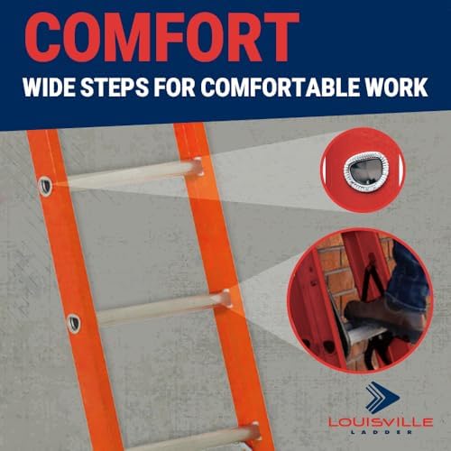 Louisville Ladder 12-Foot Fiberglass Step Ladder, 375-Pound Load Capacity, Type IAA, FS1312HD