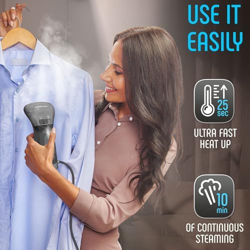 Polardo Travel Garment Steamer - Compact Portable Handheld Clothes Steamer with 360° Anti-Spill Technology