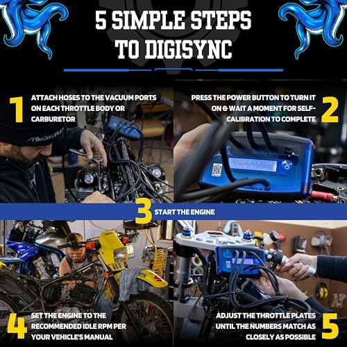 6-Channel - The Digi Sync™ Digital Throttle Body & Carb Sync Tool, Easy To Use & Accurate Carburetor Synchronizer, Vacuum Gauge Carburetor