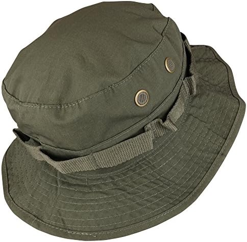 Armycrew Ripstop Tear Resistant Cotton Jungle Boonie Cap with Chin Strap