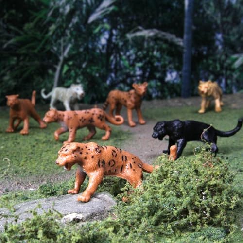 Safari Ltd. Big Cats TOOB - 9 Mini Figurines Including Lion, Tiger, White Tiger, Jaguar, Black Jaguar, Mountain Lion, Cheetah, Leopard