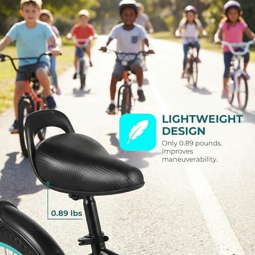 Kids Bike Seat Replacement - Comfortable Padded Bicycle Saddle for 12 14 16 Inch Boys Girls Bikes Soft Breathable Cushion for Mountain Road Cycling