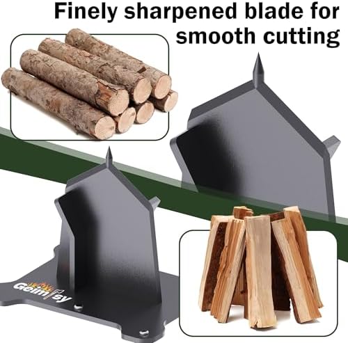 GanFindX Firewood Kindling Splitter Heavy Duty Wood Splitting Tool | Portable Ergonomic Design for Easy Firewood Preparation, Camping, Fireplace and Outdoor Use