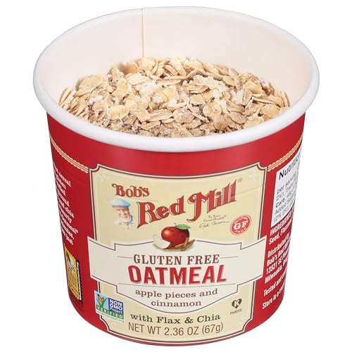 Bob's Red Mill GF Oatmeal Cup, Maple & Brown Sugar, 2.15 Ounce Cup (Pack of 12) - Non GMO, Whole Grain, Kosher
