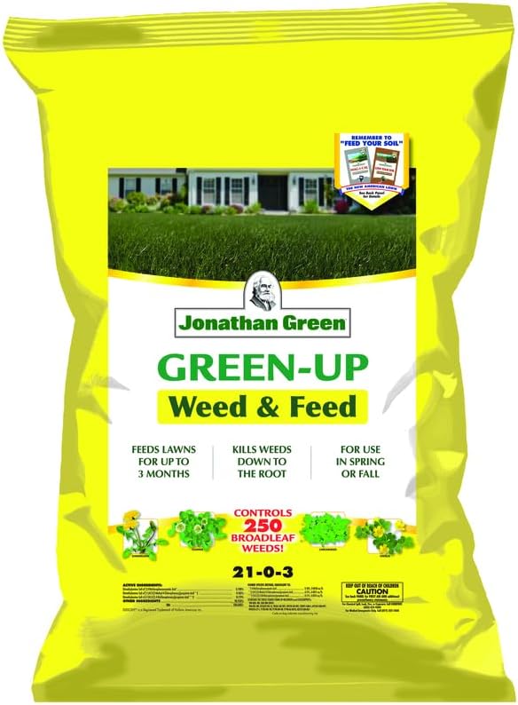 Jonathan Green (12345) Green-Up Weed & Feed - 21-0-3 Grass Fertilizer & Weed Killer (15,000 Sq. Ft.)