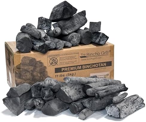 The Bincho Grill Binchotan Charcoal 11 lbs – Premium Japanese Grill Style Hardwood, 95% Carbon, Smokeless High-Heat, Long Burn for Yakitori