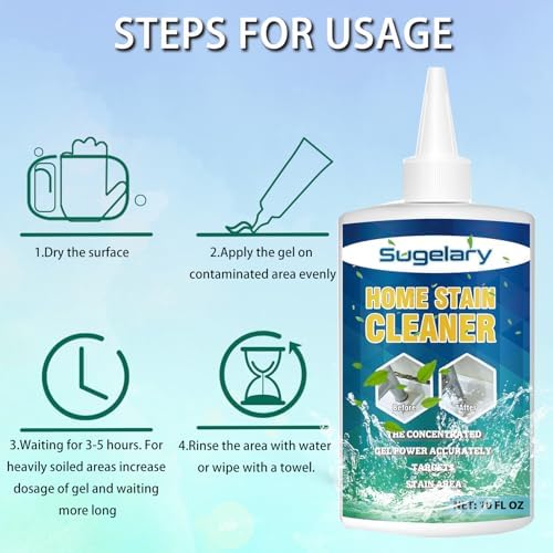 Sugelary Mold Stain Cleaner, 5 fl oz Mold Stain Cleaner Gel for Washing Machine, Home Stain Cleaning Gel for Fridge, Tile, Grout