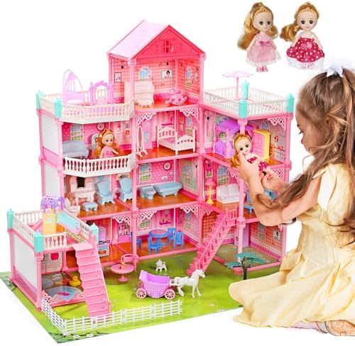 Huge Dollhouse for Girls, 11-Room Doll House Gift for Girls 3-10