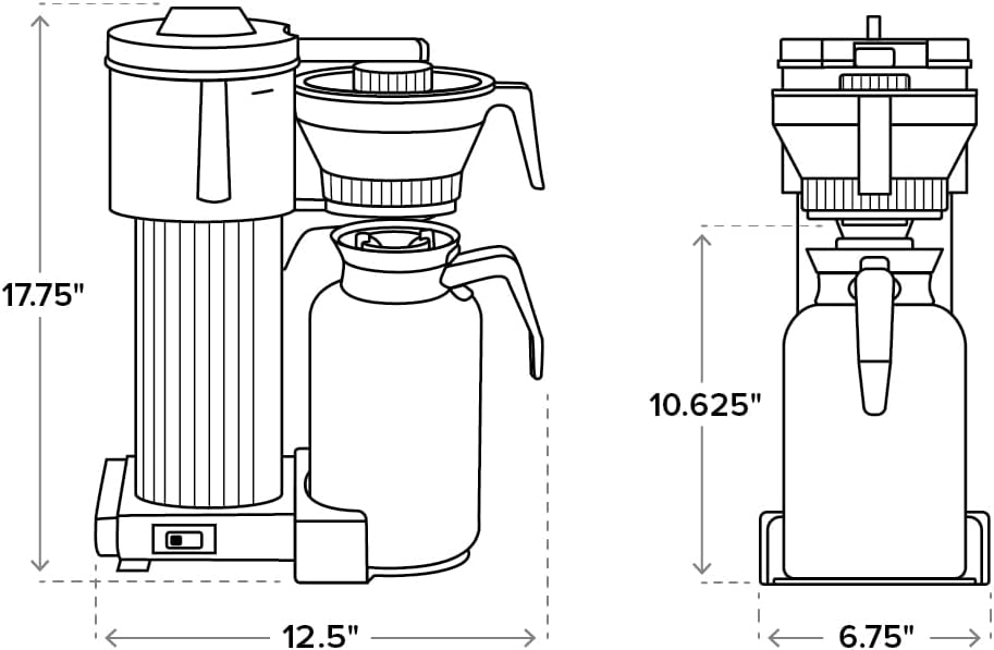 Technivorm Moccamaster 39340 CDT Grand Coffee Maker, 60 Ounce, Silver
