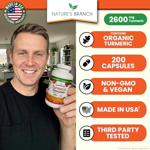 Turmeric Curcumin Supplement with Black Pepper 2600mg for High Absorption | Organic Turmeric Power – Turmeric Supplement For Joints
