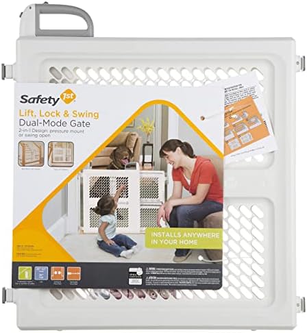 Safety 1st Baby Gates for Doorways, Pressure Mount Lift, Lock and Swing, Dog Gates, Hardware Gate for Stairs, Fits 28"-42" Wide