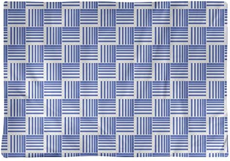 Dana Strider Classic Basketweave Stripes Table Placemat, 18 x 14, Blue
