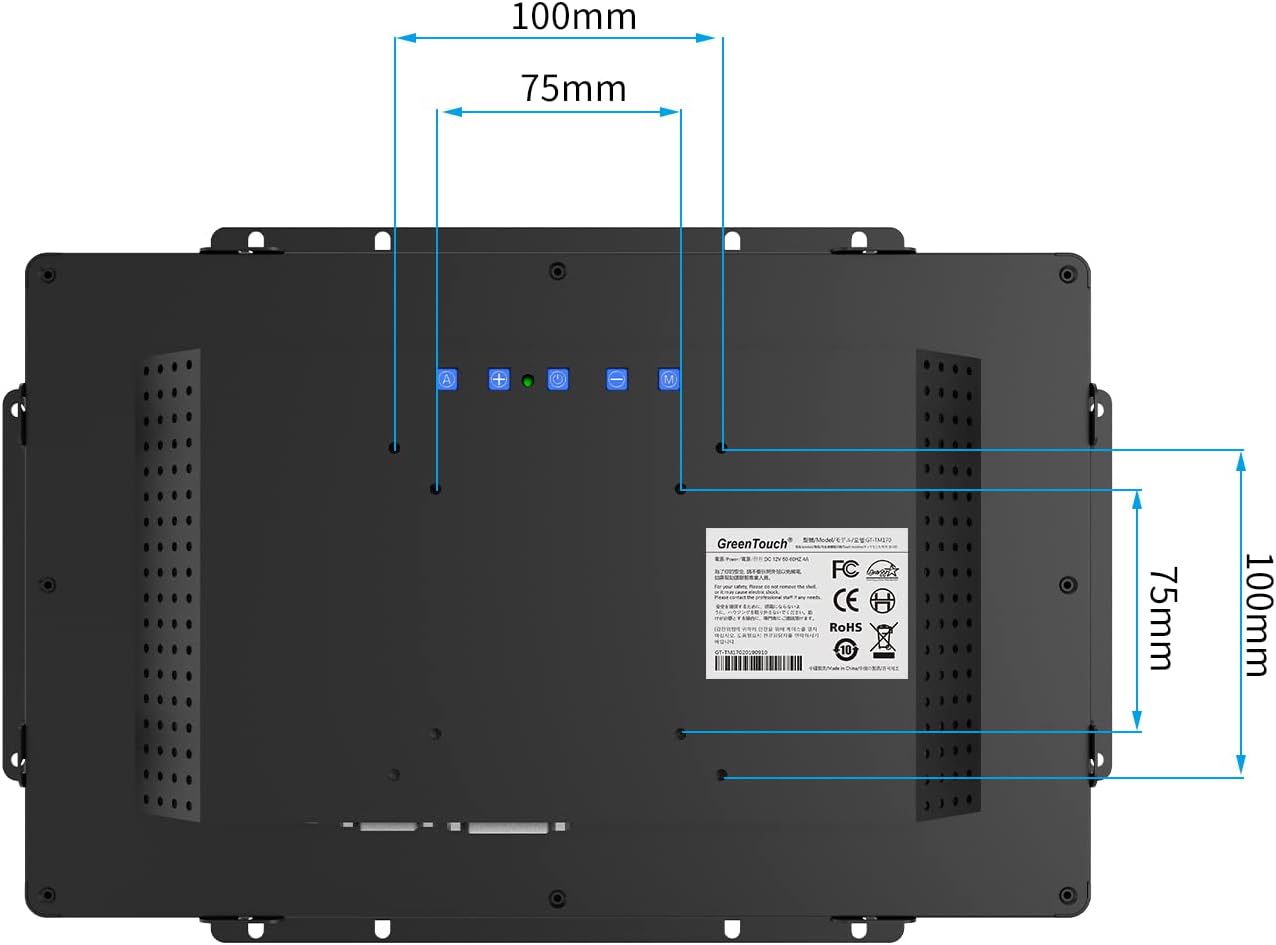 GreenTouch 18.5 Industrial Touch Monitor Open Frame, HDMI/VGA/DVI Interface, Muliti Touch Capacitive Touch Screen Technology
