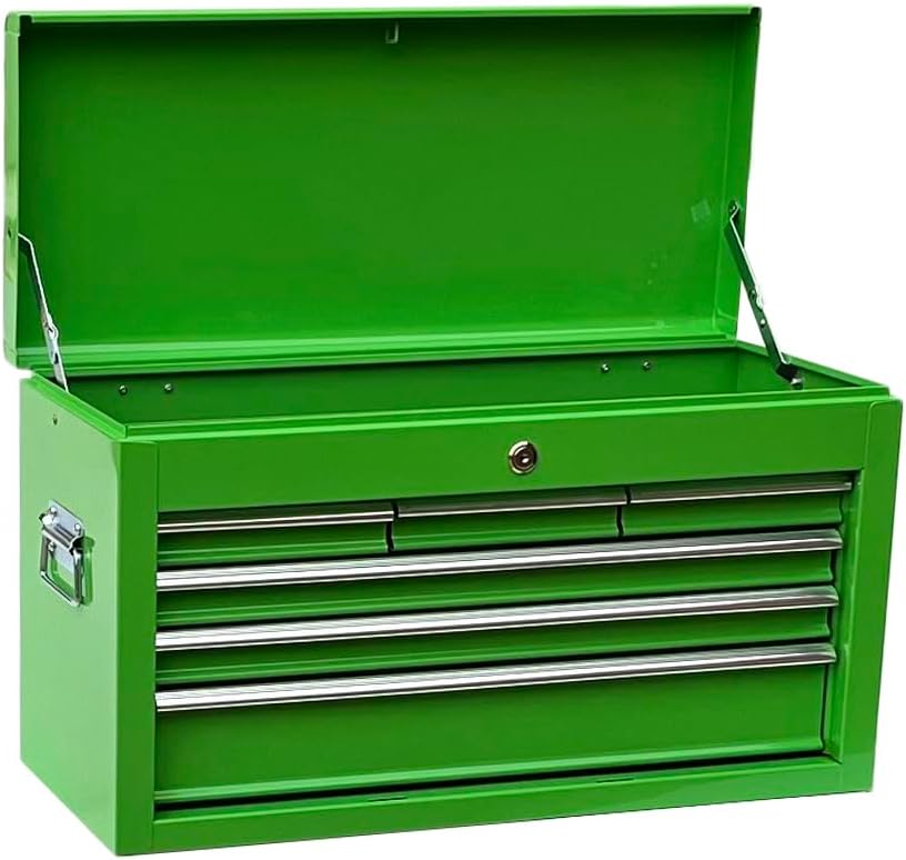 Workington Portable Metal Tool Chest with 6 Drawers, 24" 6-Drawer Tool Chest Cabinet with Ball Bearing Drawer Slides