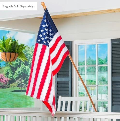 Evergreen American Flag 12x18 Double Sided | Patriotic House Flags For Outside Outdoor | Small American Flag Garden Size | Embroidered Stars and Stripes | USA Residential or Commercial