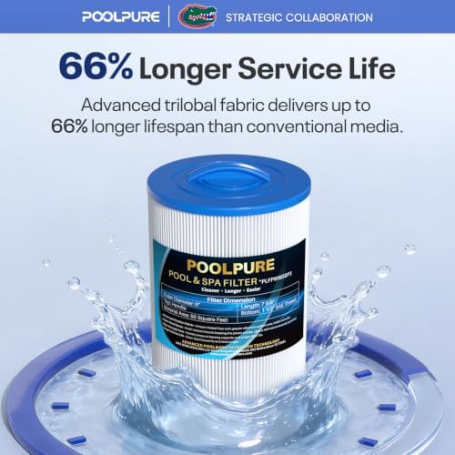 POOLPURE PWW50P3 Spa Filter Replaces Unicel 6CH-940, 25252, Filbur FC-0359