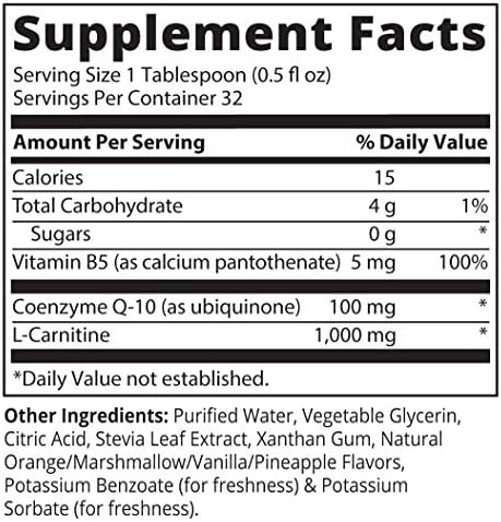 MRM Nutrition CoQ-10 L-Carnitine Liquid - for Women & Men - 32 Servings | Orange-Vanilla Flavored Energy and Antioxidant Formula