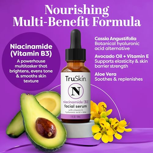 TruSkin Niacinamide Serum for Face with Hyaluronic Acid & Aloe, 1 fl oz
