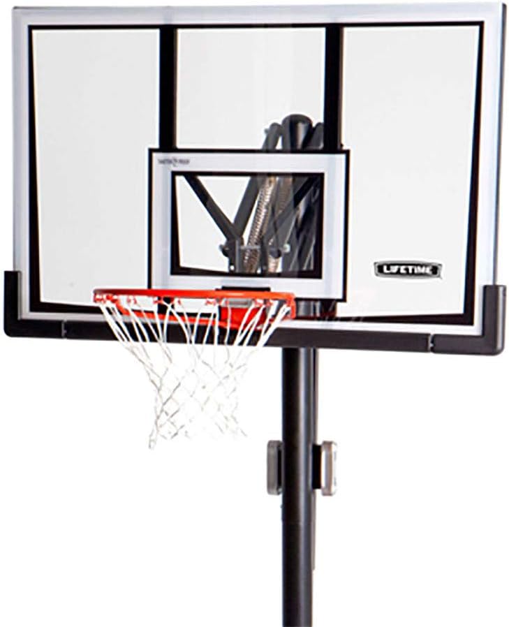 Lifetime 90061 Portable Basketball System, 52 Inch Shatterproof Backboard,Black