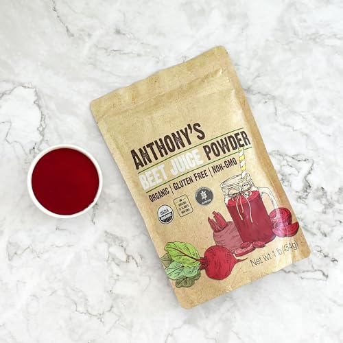 Anthony's Organic Beet Root Juice Powder, 1 lb, Gluten Free, Non GMO, Vegan Friendly
