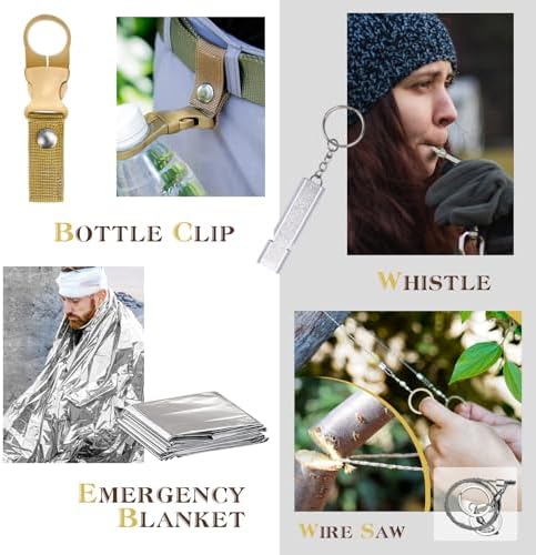 Survival Kit 14 in 1, Gifts for Men Dad Husband, Emergency Survival Gear and Equipment, Anniversary Birthday Gifts for Him Boyfriend, Hunting Fishing Camping Accessories