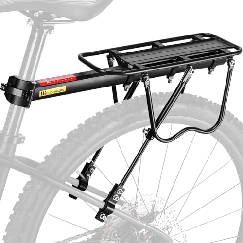 West Biking 110Lb Capacity Almost Universal Adjustable Bike Cargo Rack Cycling Equipment Stand Footstock Bicycle Luggage Carrier Racks with