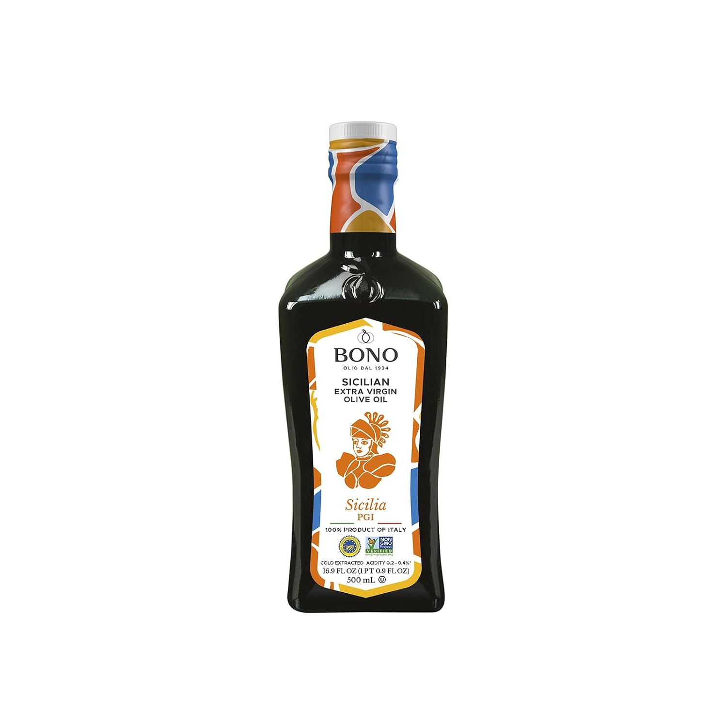 Bono Organic Extra Virgin Olive Oil, 16.9 Fl Oz – USDA Organic, Non-GMO, Certified Gluten Free, Cold Extracted, Clean Label Project Purity Award Winner