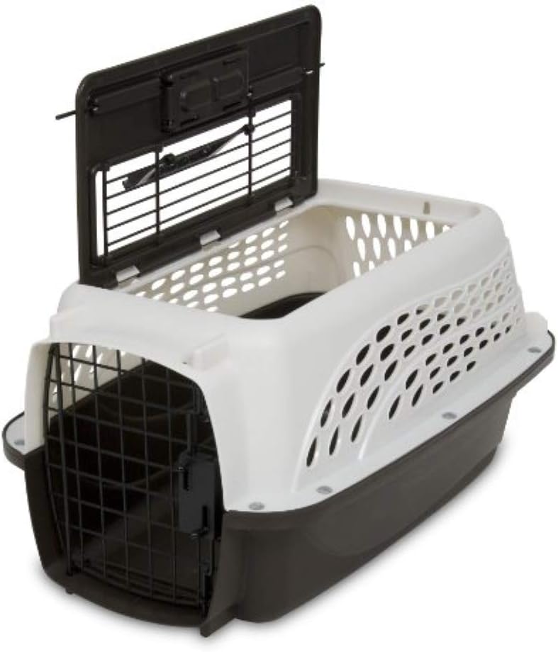 Petmate 2-Door Dog, Puppies & Cat Kennel, 19", White | Top & Front Loading, Made in USA, Extra Small