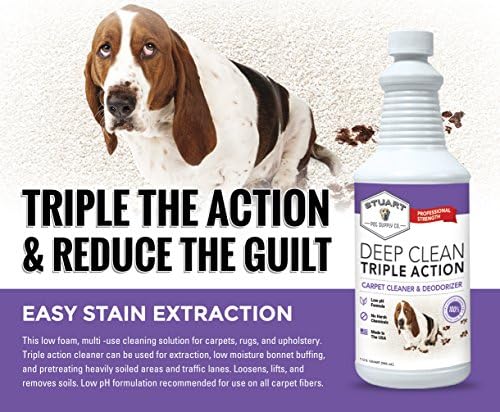 Stuart Pet Supply Co. Professional Strength Deep Clean (Gal.) 3X Carpet Cleaner Solution & Deodorizer, Concentrated Encapsulating Carpet Shampoo