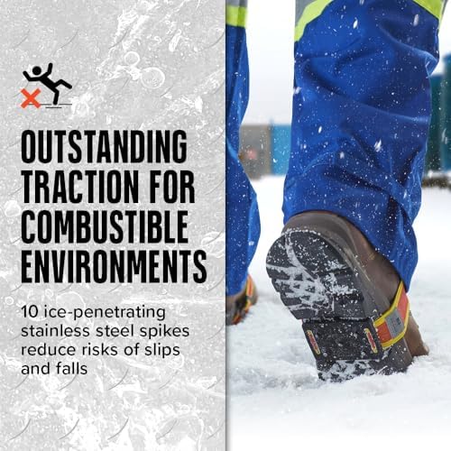 K1 Mid-Sole Ice Cleats for Men & Women - Rotatable Traction Aids For Winter Snow - Hi Vis - Low Profile