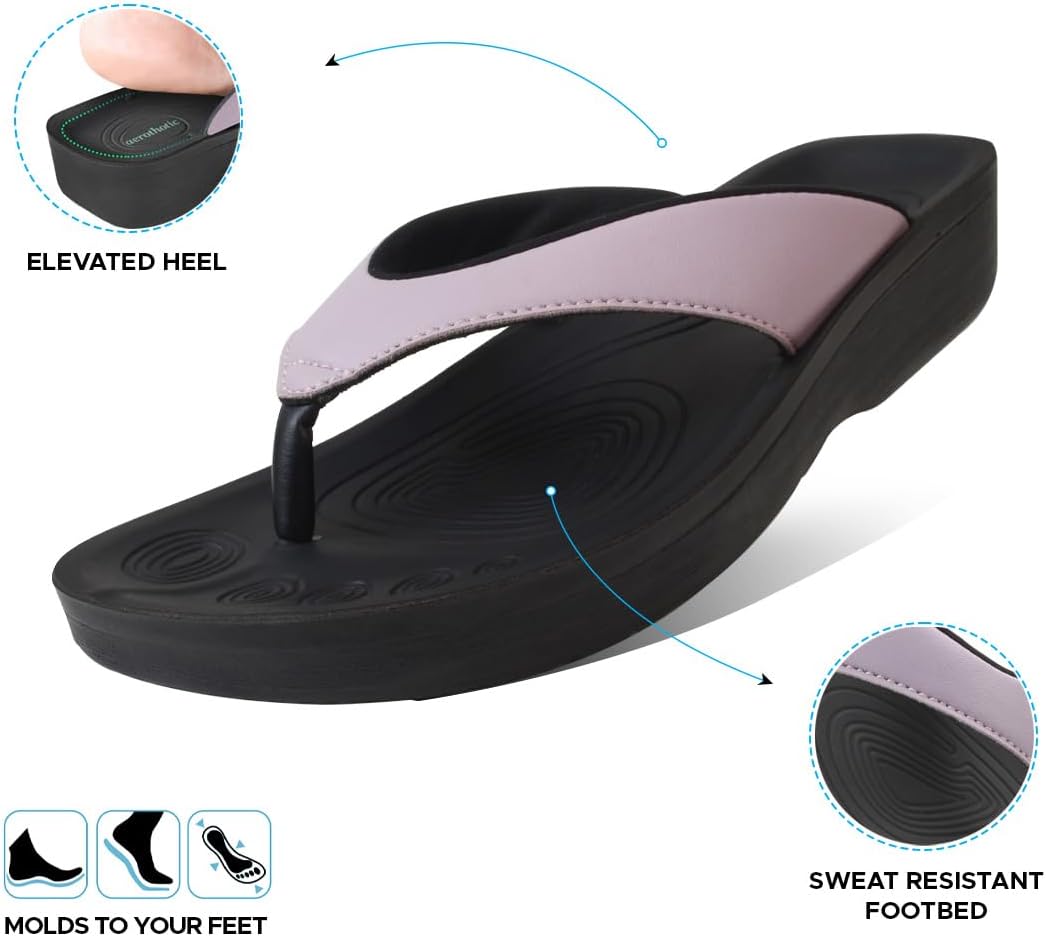 AEROTHOTIC Comfortable Arch Support Flip Flops for Women Orthotic Sandals