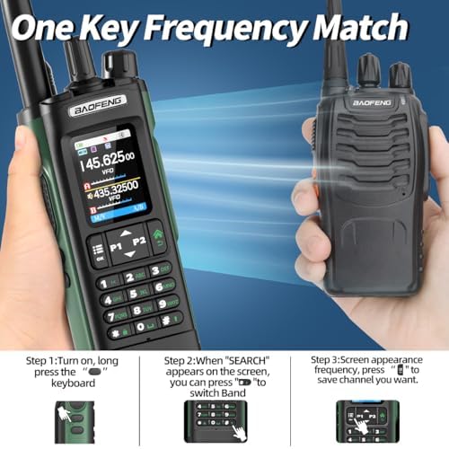 BAOFENG UV-32 Radio Ham Radio Handheld 10W Long Range Rechargeable NOAA Weather Receiver 5RM K5 Tactical Two Way Radio Walkie Talkie for Adults with