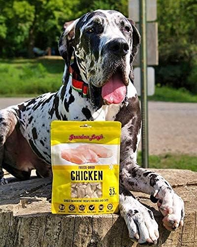 Grandma Lucy's 3 Pack of Freeze-Dried Chicken Single-Ingredient Treats for Dogs and Cats, 4 Ounces Each, Made in The USA