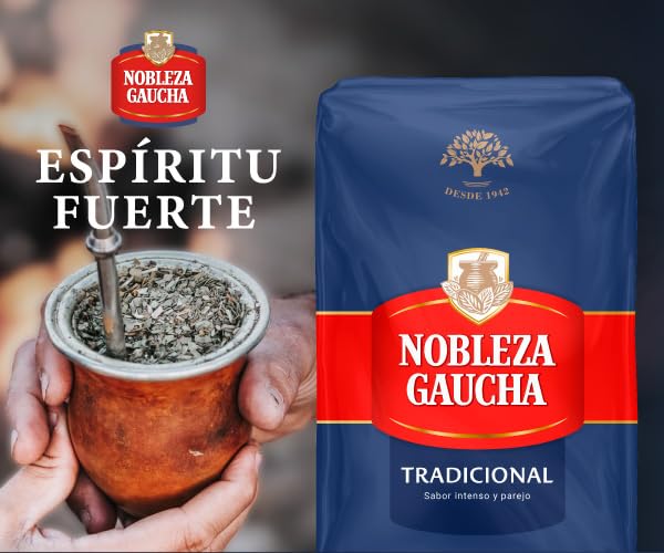Nobleza Gaucha Yerba Mate Herbal Tea with Sterm | Traditional Argentina Brew USA-Specific Packaging 2.2 lbs - 3 Packs