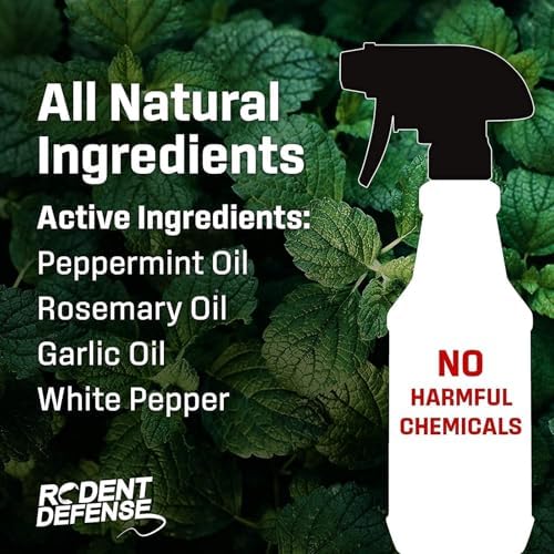 Exterminators Choice - 32 oz Peppermint Rodent Defense Spray - Great for Lawns, Gardens, Attics, and Garages - Non-Toxic Deterrent for Pest Control - Repels Mice and Rats - Safe for Kids and Pets