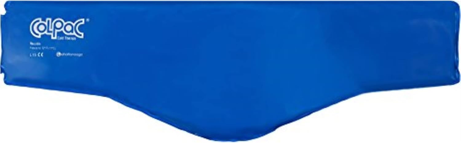 Chattanooga ColPac - Reusable Gel Ice Pack - Blue Vinyl - Neck Contour - 23 in (58 cm) - Cold Therapy for Neck, Shoulder, Upper Back for Headaches