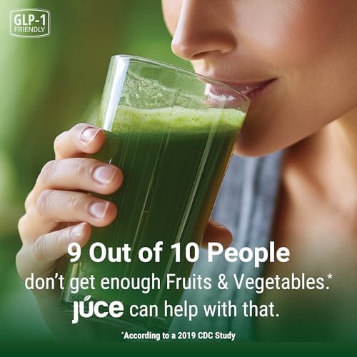 Juce Greens Organic Superfood Powder | 64 Superfoods | 20 Servings | Harvest Apple flavor | 6 adaptogenic mushrooms