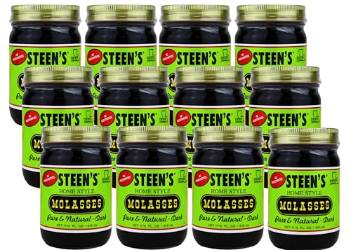 Steen's Home Style Molasses 11.5 oz - Rich, All-Natural Flavor for Baking and Cooking - 100% Pure & Natural - No Preservatives Homestyle - Hearty Flavor in Gingerbread, Cookies, Brown Sugar and Dark Rum (1 Pack)