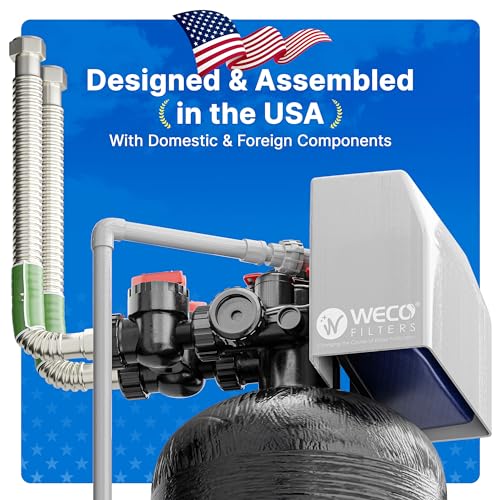 WECO SFT-CAT-581SM-1235 Hybrid Water Softener and Conditioner System for Whole House Water Treatment - 1" MPNT Connection - Cation Resin and