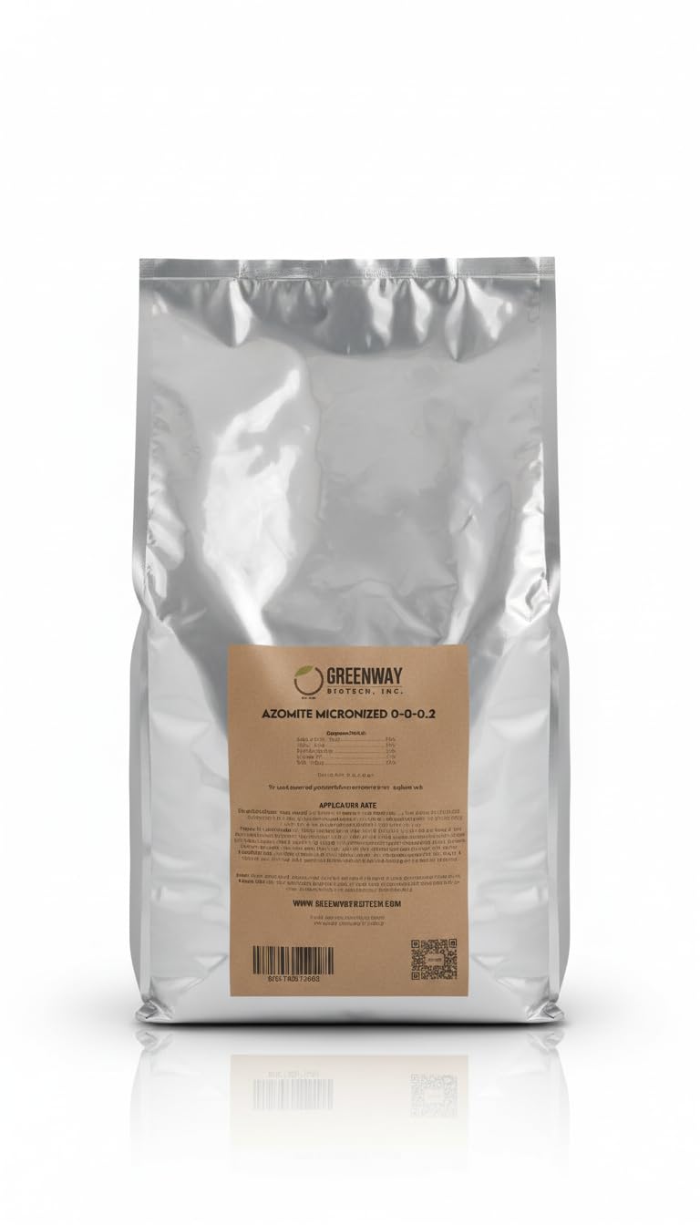 Greenway Biotech, Inc. Azomite Rock Dust Volcanic Ash Organic Fertilizer with Micronutrient & Trace Minerals- Natural Mineral Soluble Plant Fertilizers for Enhances & Increases Crop Yield (1 Pound)