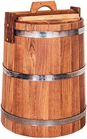 Wooden Bucket for Pickles and Sauerkraut, Wood Crock for Fermentation