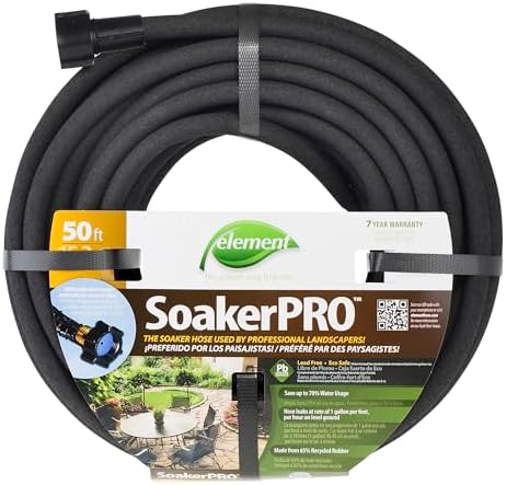 Element SoakerPRO Soaker Hose, 75' Length, 3/8" Diameter, Black