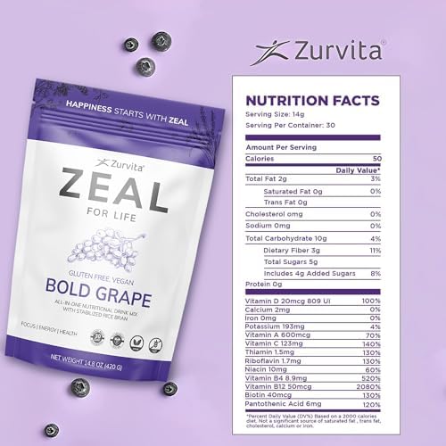Zurvita - Zeal for Life Wild Berry Wellness Drink Mix - 420 g | Contains Vitamins, Minerals, Antioxidants, Plant Nutrients, Digestive Enzymes, And Phytonutrients For Daily Nutrition